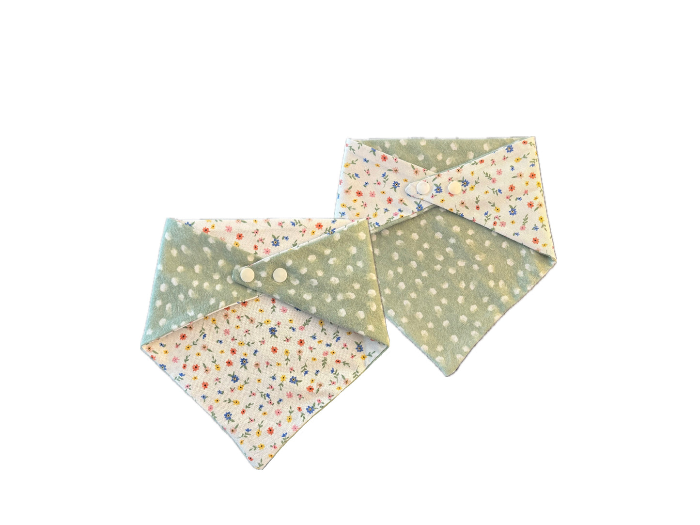 Spring flower reversible snap on dog bandana